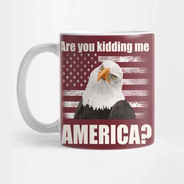 Patriotic Angry Eagle and American Flag T-Shirt by abbottcartoons